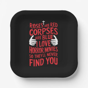Horror Movies Lovers Halloween Scary Film  Paper Plate