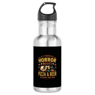 Horror Movies Pizza Beer Halloween Design_1 532 Ml Water Bottle