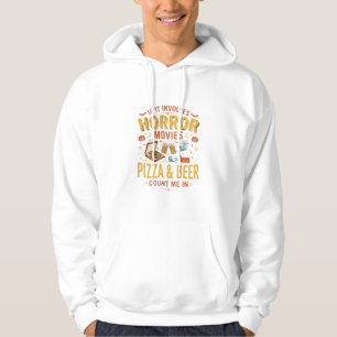 Horror Movies Pizza Beer Halloween Design_1 Hoodie