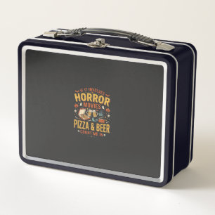 Horror Movies Pizza Beer Halloween Design_1 Metal Lunch Box