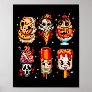 Horror Movies Summer Popsicle Halloween Ice Cream Poster