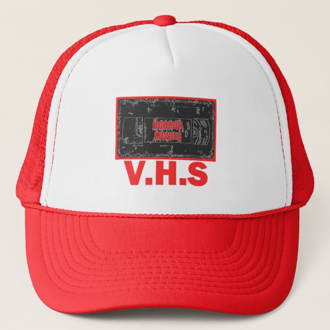 Horror Movies -V.H.S Red Trucker Hat (Front)