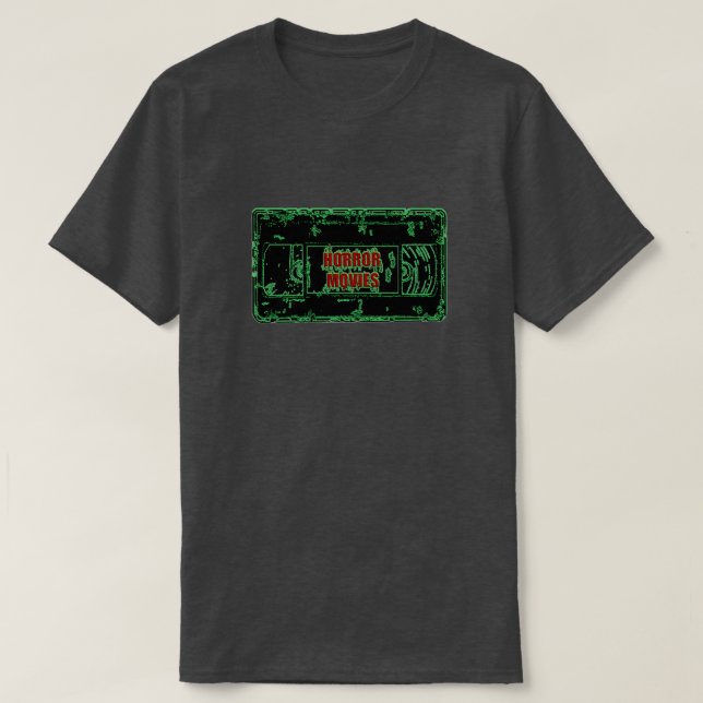 Horror Movies - Video Cassette Neon Green T-Shirt (Design Front)