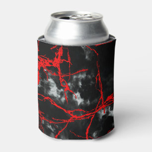 Horror Night Goth - Black and White,Red Can Cooler