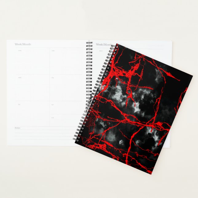 Horror Night Goth - Black and White,Red Planner (Display)
