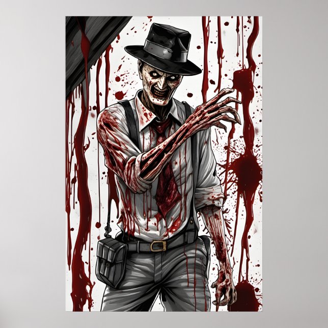 Horror Nightmare Poster - Blood Halloween Wall Art (Front)