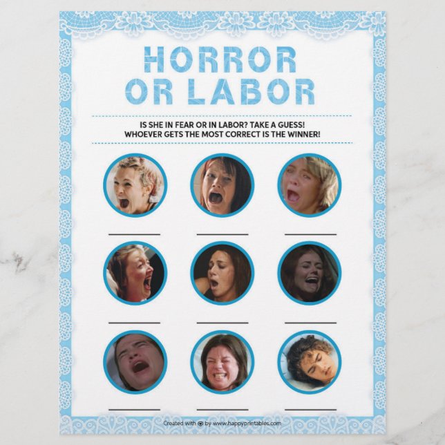 Horror Or Labour [Luxury Lace [Blue]] Custom Letterhead (Front)