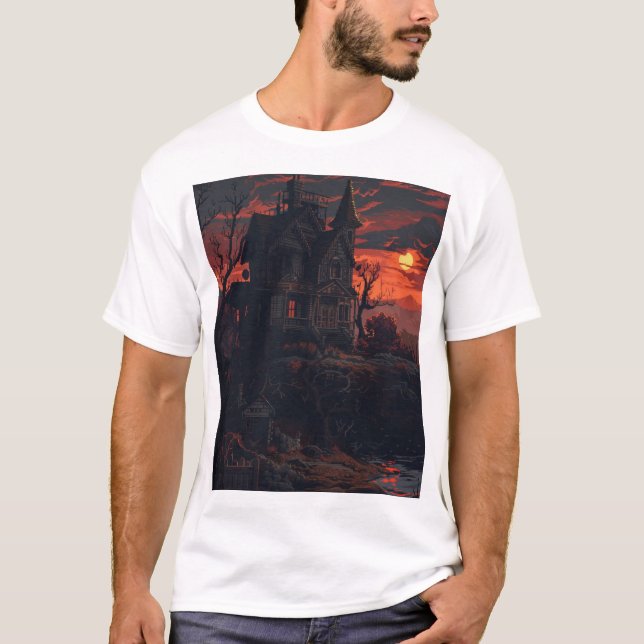 Horror Pixel Art AR-57 Stylised T-Shirt (Front)