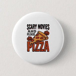 Horror Pizza Shirt for Scary Movie Night Fans_1 6 Cm Round Badge