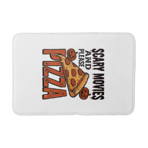 Horror Pizza Shirt for Scary Movie Night Fans_1 Bath Mat