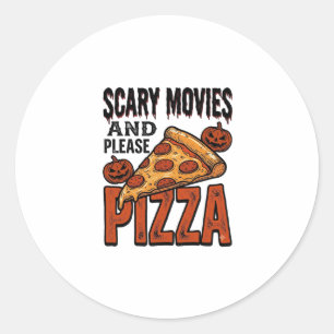 Horror Pizza Shirt for Scary Movie Night Fans_1 Classic Round Sticker