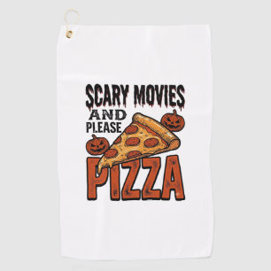 Horror Pizza Shirt for Scary Movie Night Fans_1 Golf Towel