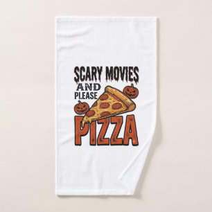 Horror Pizza Shirt for Scary Movie Night Fans_1 Hand Towel