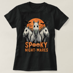 Horror Retro Spooky Night-Mares Horses Boo Ghosts T-Shirt