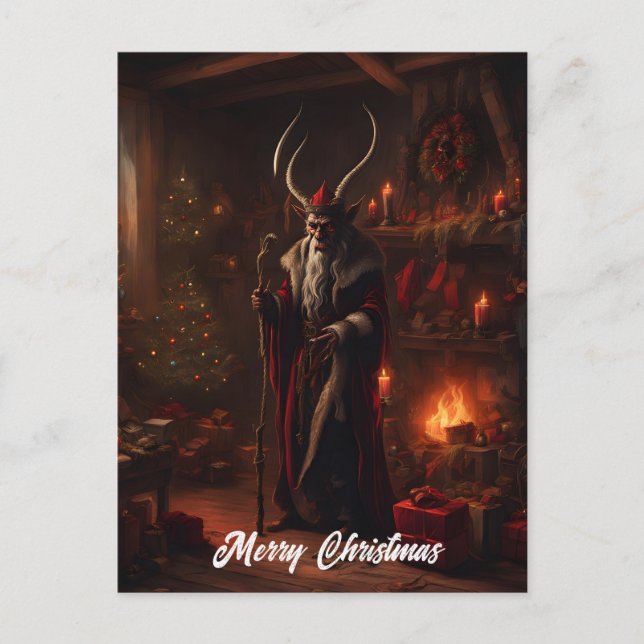 Horror Santa Christmas Holiday Postcard (Front)