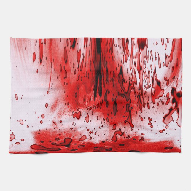 Horror Scary Bloody Halloween Tea Towel (Horizontal)