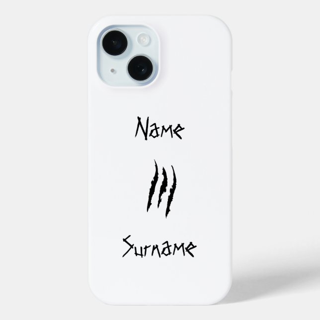 Horror scratch claws custom name iphone 13 case (Back)