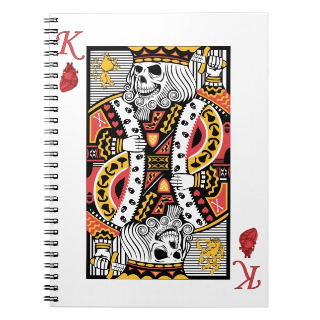 Horror Skeleton King Playing Card Notebook (Front)