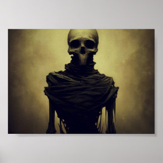 Horror Skeleton Painting Poster