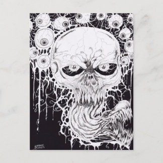 Horror Skull Art Postcard