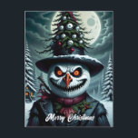 Horror Snowman Christmas Holiday Postcard<br><div class="desc">A creepy horror snowman AI generated art</div>