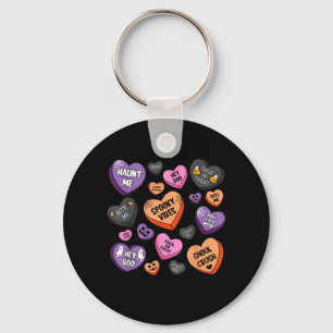 Horror Spooky Candy Heart Valentines Day Lover Key Ring