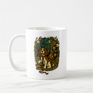 Horror Spooky Skeleton Dog Aesthetic Coffee Mug