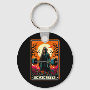 Horror Tarot Card Deadlifts The Death Gym Workout  Key Ring