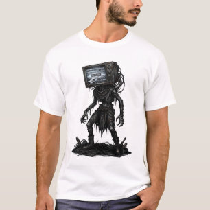 Horror TV Head Monster Dark Glitch Apocalypse Artw T-Shirt