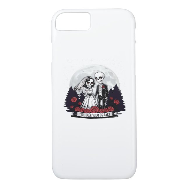 Horror Valentines Day Skeleton Couple Till Death D Case-Mate iPhone Case (Back)