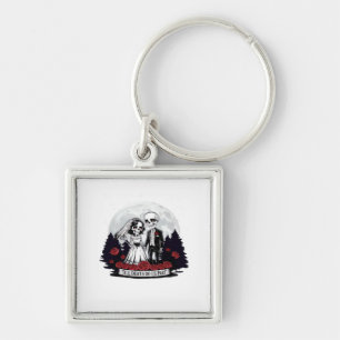Horror Valentines Day Skeleton Couple Till Death D Key Ring