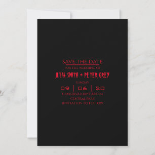 Horror vibes save the date wedding invitation