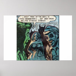 Horror vintage comics   1980s Retro comic books Poster