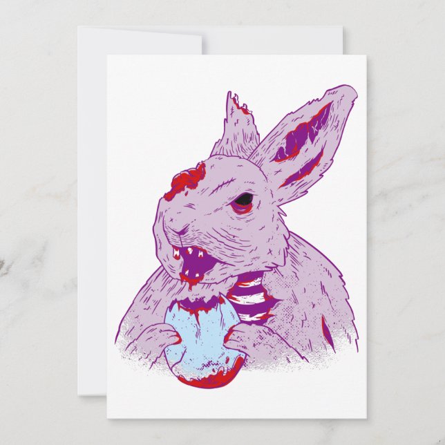 horror zombie Easter Egg Bunny rabbit scary Invitation (Front)