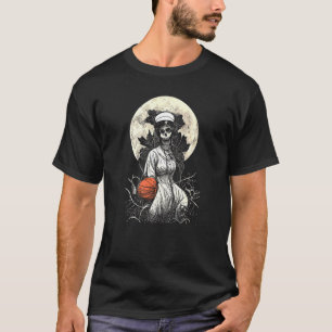 Horror Zombie Nurse Full Moon Halloween Scary Mons T-Shirt