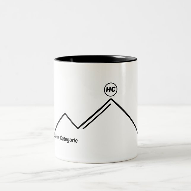 Hors Categorie Mountain Climb Cycling Two-Tone Coffee Mug (Center)