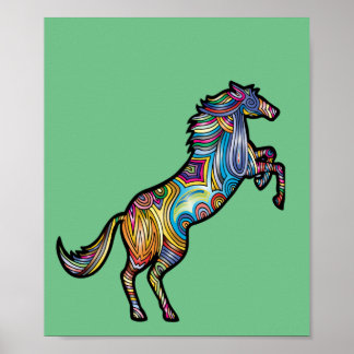 Horse 0f Colours Leaping Magneta Poster