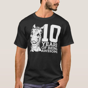 HORSE 10 YEARS OF BEING AWESOME RIDING 10TH BIRTHD T-Shirt