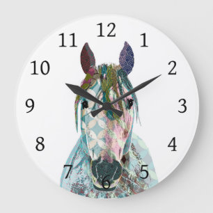 Horse 12 large clock
