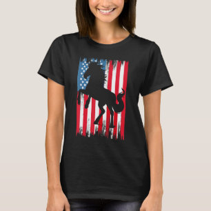 Horse 4th Of July American Flag Usa Women Girls Ho T-Shirt