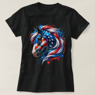 Horse 4th Of July Patriotic Horse Graphic T-Shirt