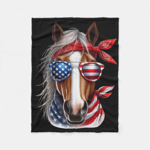 Horse 4th Of July Shirt Men Boys Horse American Us Fleece Blanket