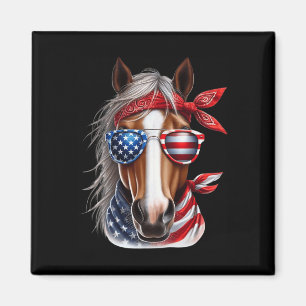 Horse 4th Of July Shirt Men Boys Horse American Us Magnet