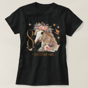 Horse 8 Years Eight Finally 8th Birthday 8 T-Shirt