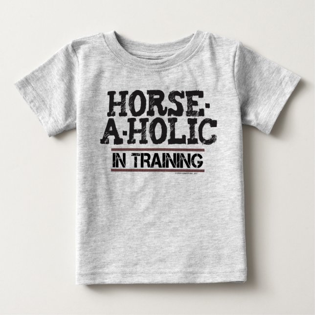 Horse-A-Holic In Training Toddler Long Sleeve Baby T-Shirt (Front)