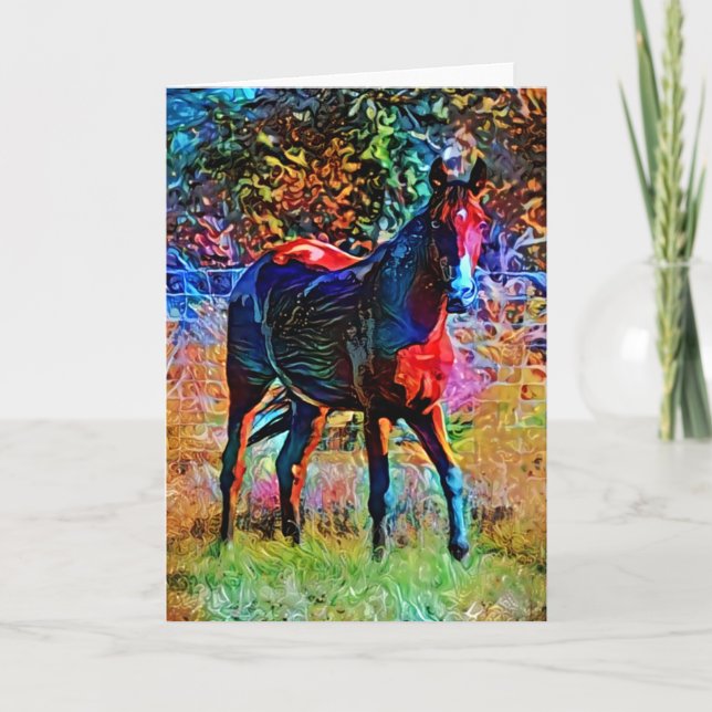 Horse Abstract Art Note Card (Front)