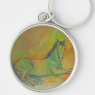 Horse Abstract Pastel Pet Portrait Keychain
