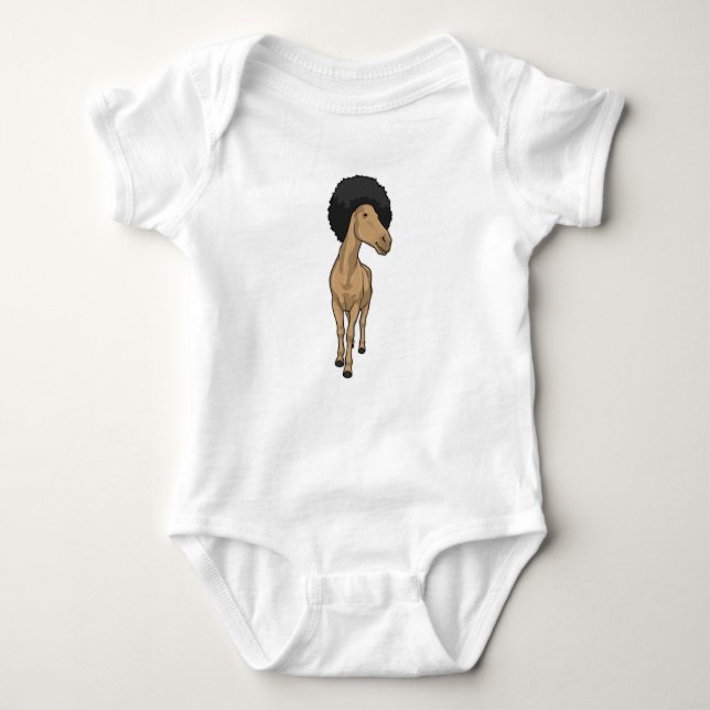 Horse Afro Baby Bodysuit (Front)