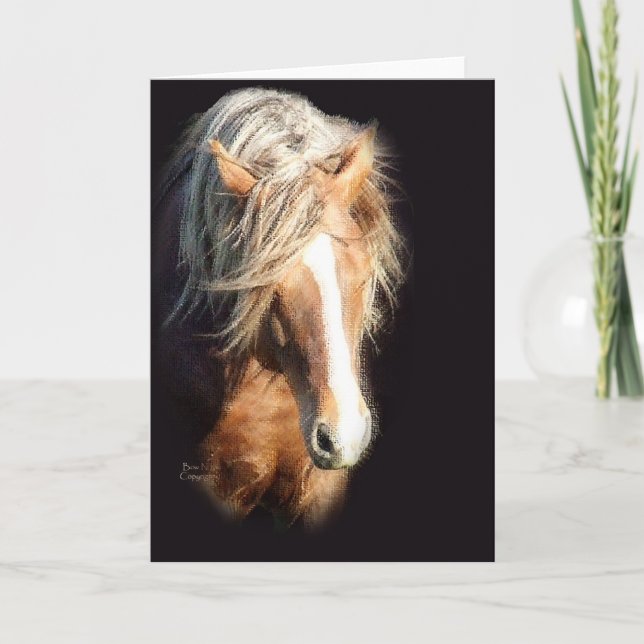 Horse Against Black Card (Front)