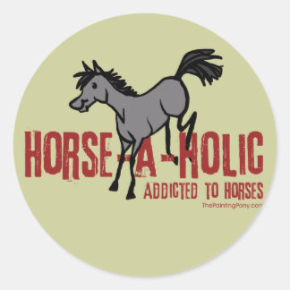 Horse Aholic Classic Round Sticker